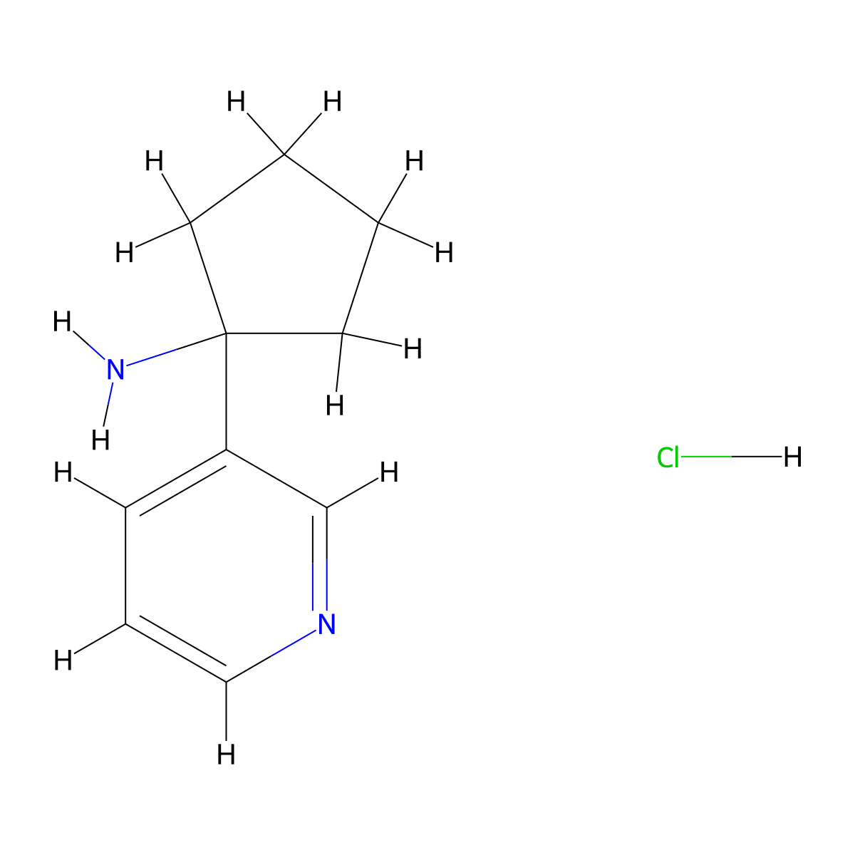 1-(Pyridin-3-yl)cyclopentanamine hydrochloride molecular structure, CAS 1222098-19-2
