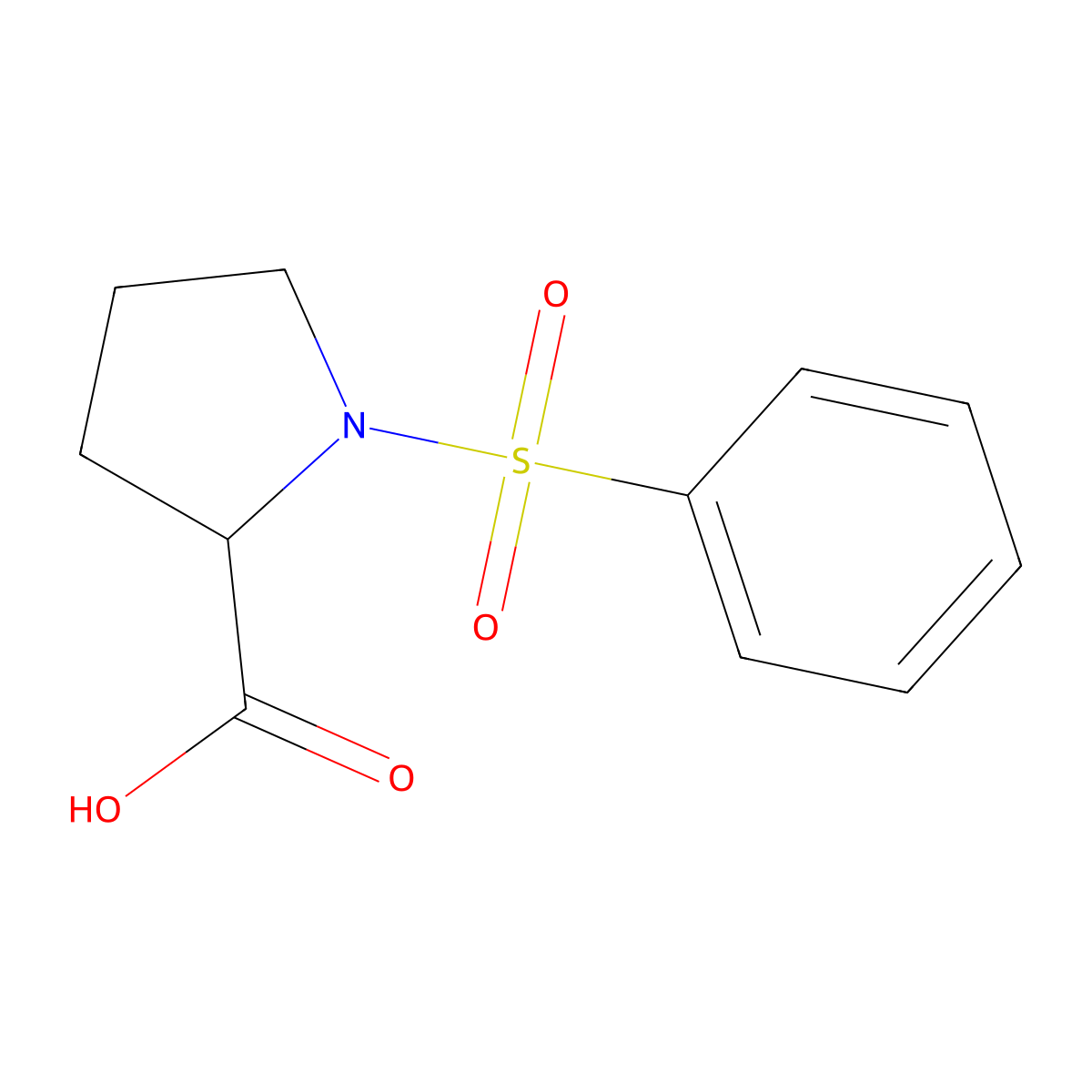 (2R)-1-(benzenesulfonyl)pyrrolidine-2-carboxylic acid molecular structure, CAS 122213-80-3