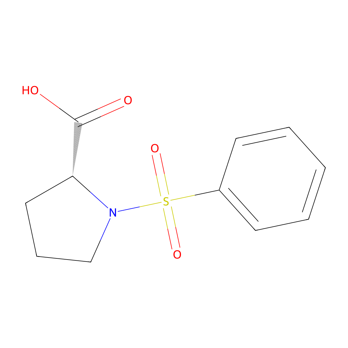 (2R)-1-(benzenesulfonyl)pyrrolidine-2-carboxylic acid molecular structure, CAS 122213-80-3