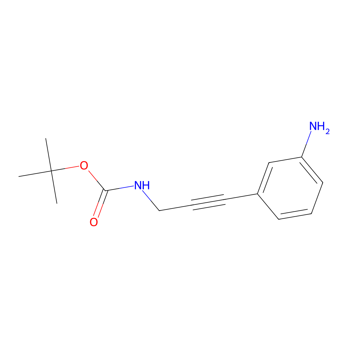 tert-butyl N-[3-(3-aminophenyl)prop-2-yn-1-yl]carbamate molecular structure, CAS 1222165-78-7