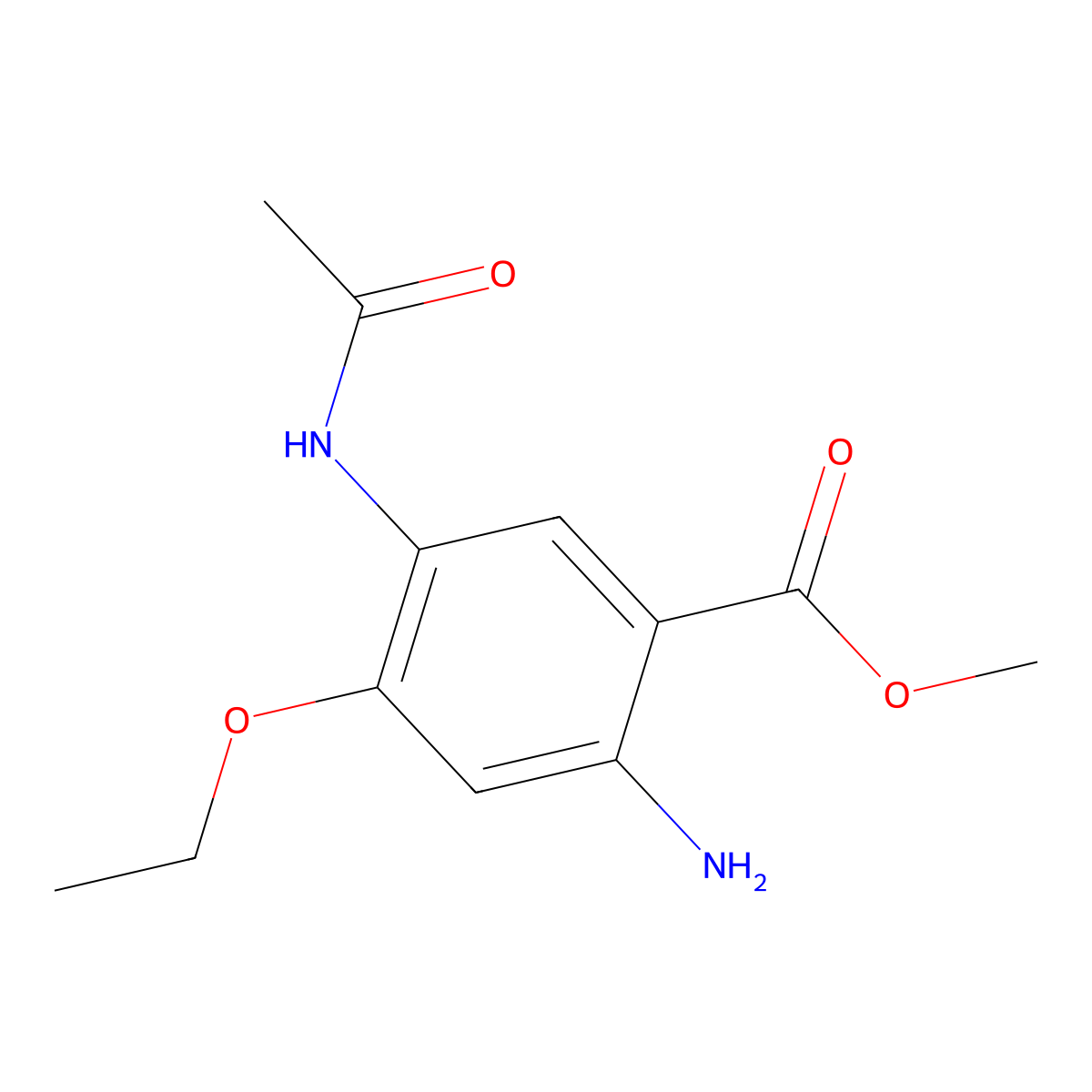 Methyl 5-acetamido-2-amino-4-ethoxybenzoate molecular structure, CAS 1222172-49-7