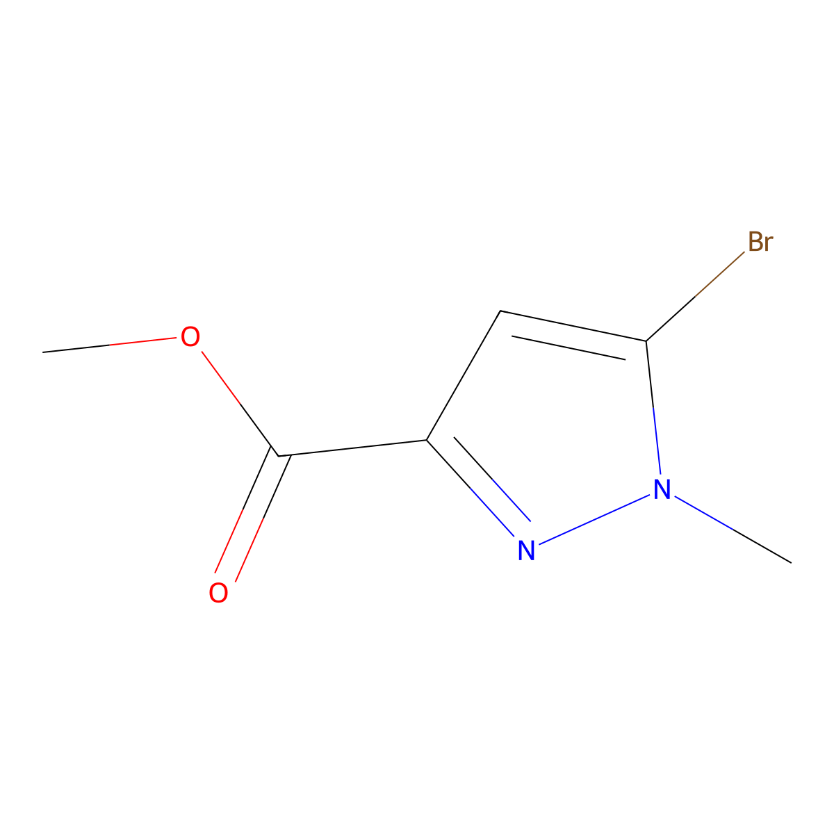 methyl 5-bromo-1-methyl-1H-pyrazole-3-carboxylate molecular structure, CAS 1222174-92-6