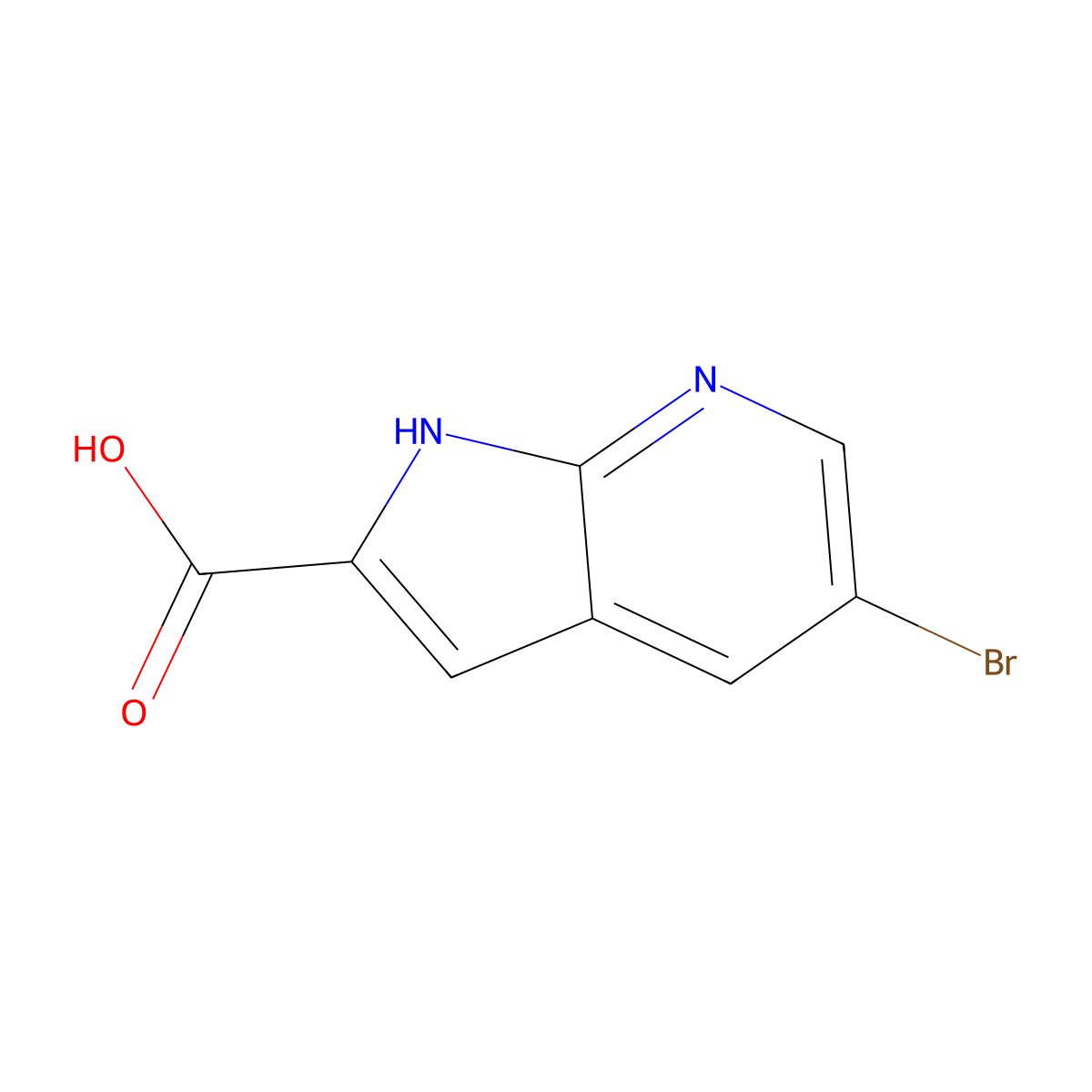 5-Bromo-1H-pyrrolo(2,3-b)pyridine-2-carboxylic acid molecular structure, CAS 1222175-20-3