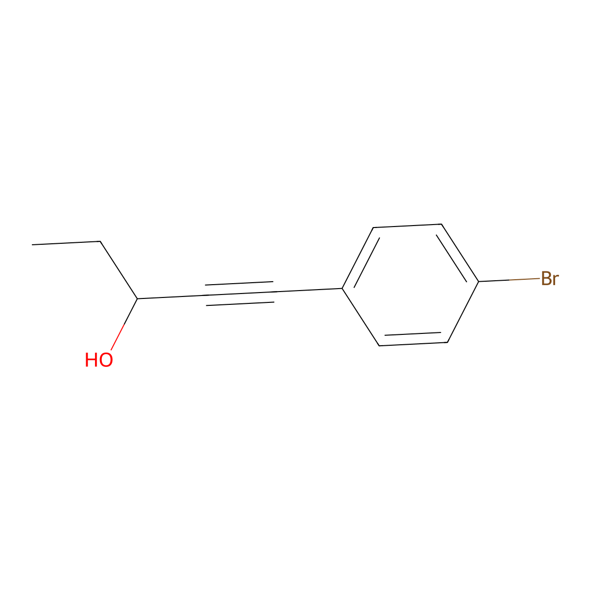 1-(4-Bromophenyl)-1-pentyn-3-ol molecular structure, CAS 1222181-77-2
