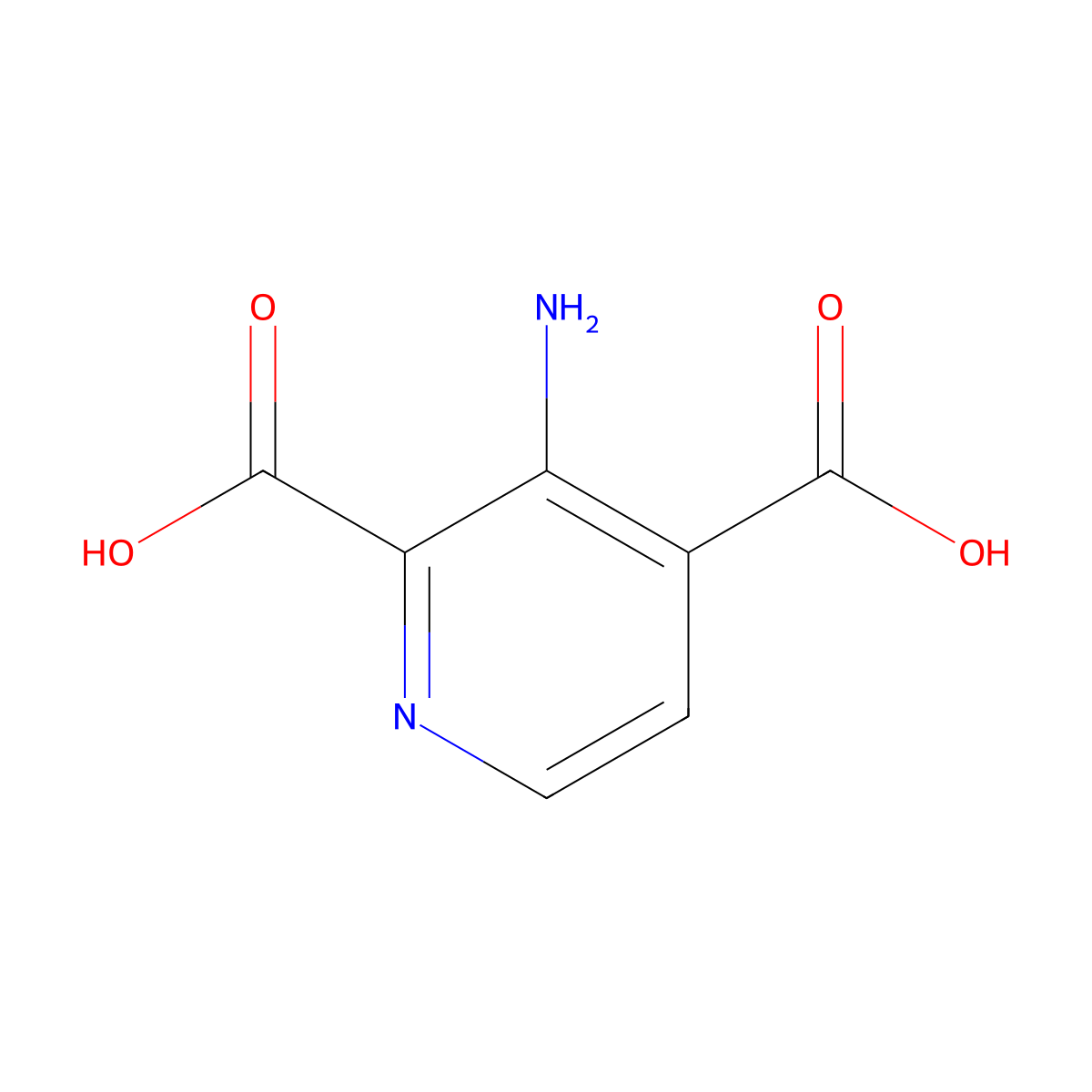 3-Aminopyridine-2,4-dicarboxylic acid molecular structure, CAS 1222184-72-6