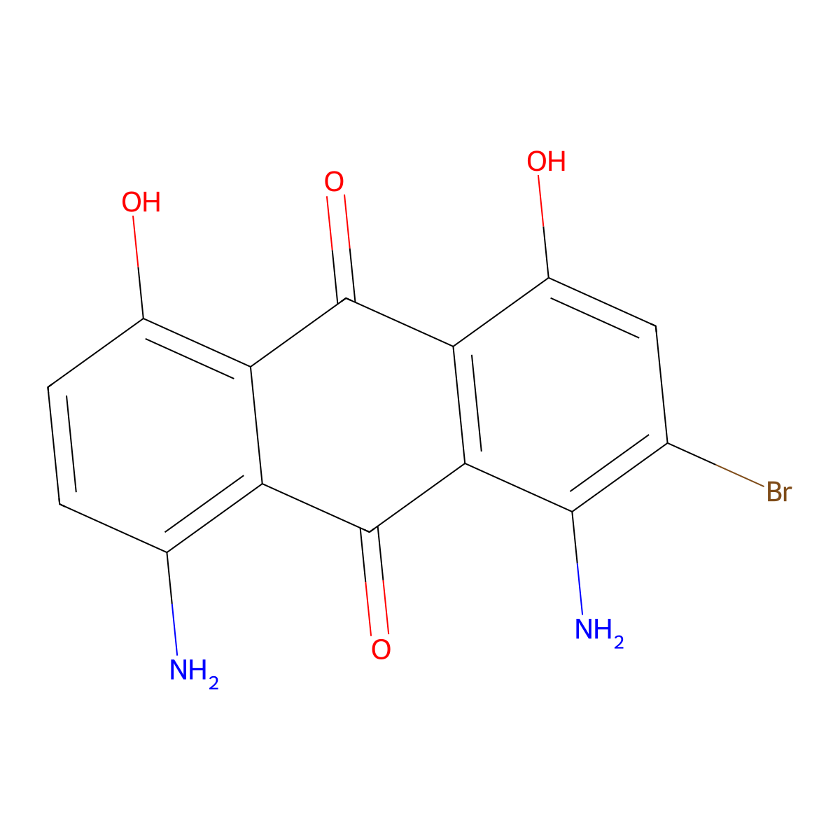 9,10-Anthracenedione, 1,8-diaminobromo-4,5-dihydroxy- molecular structure, CAS 12222-79-6