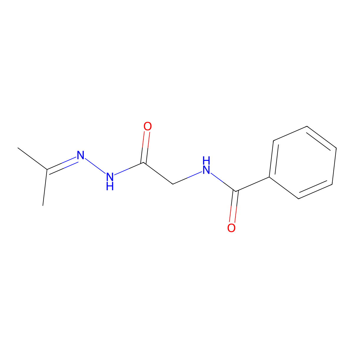 N-[2-oxo-2-(2-propan-2-ylidenehydrazinyl)ethyl]benzamide molecular structure, CAS 122222-21-3