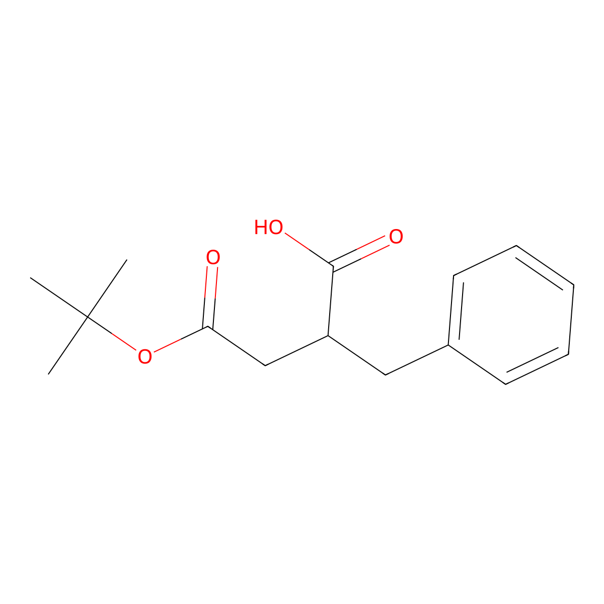 (2R)-2-Benzyl-4-tert-butoxy-4-oxobutanoic acid molecular structure, CAS 122225-33-6