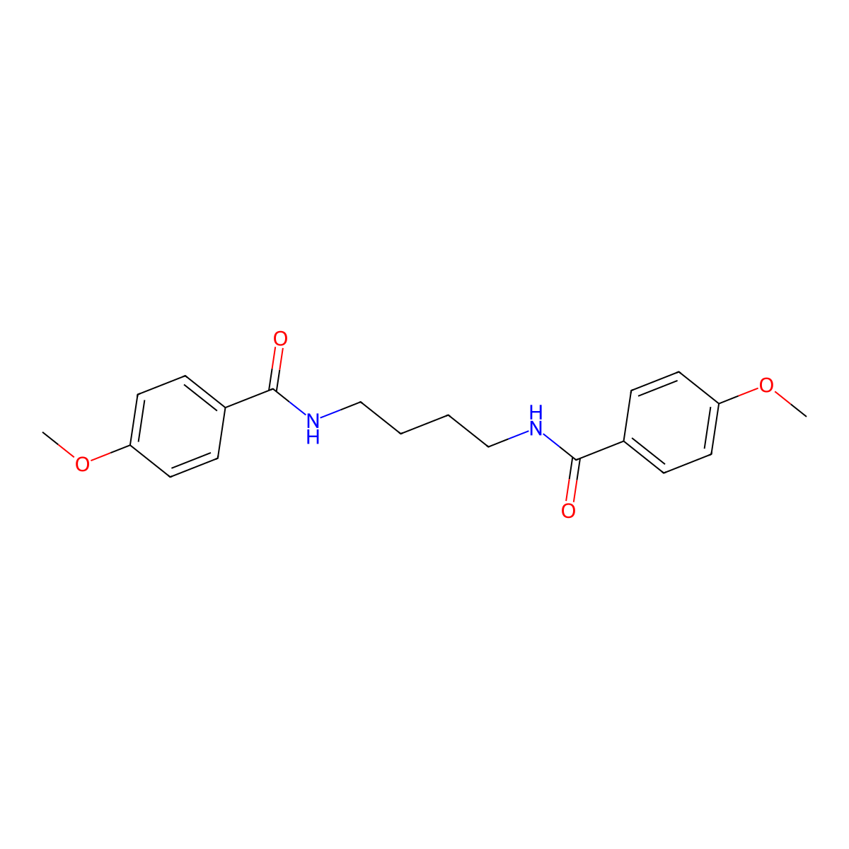 Benzamide, N,N'-1,4-butanediylbis[4-methoxy- molecular structure, CAS 122226-95-3