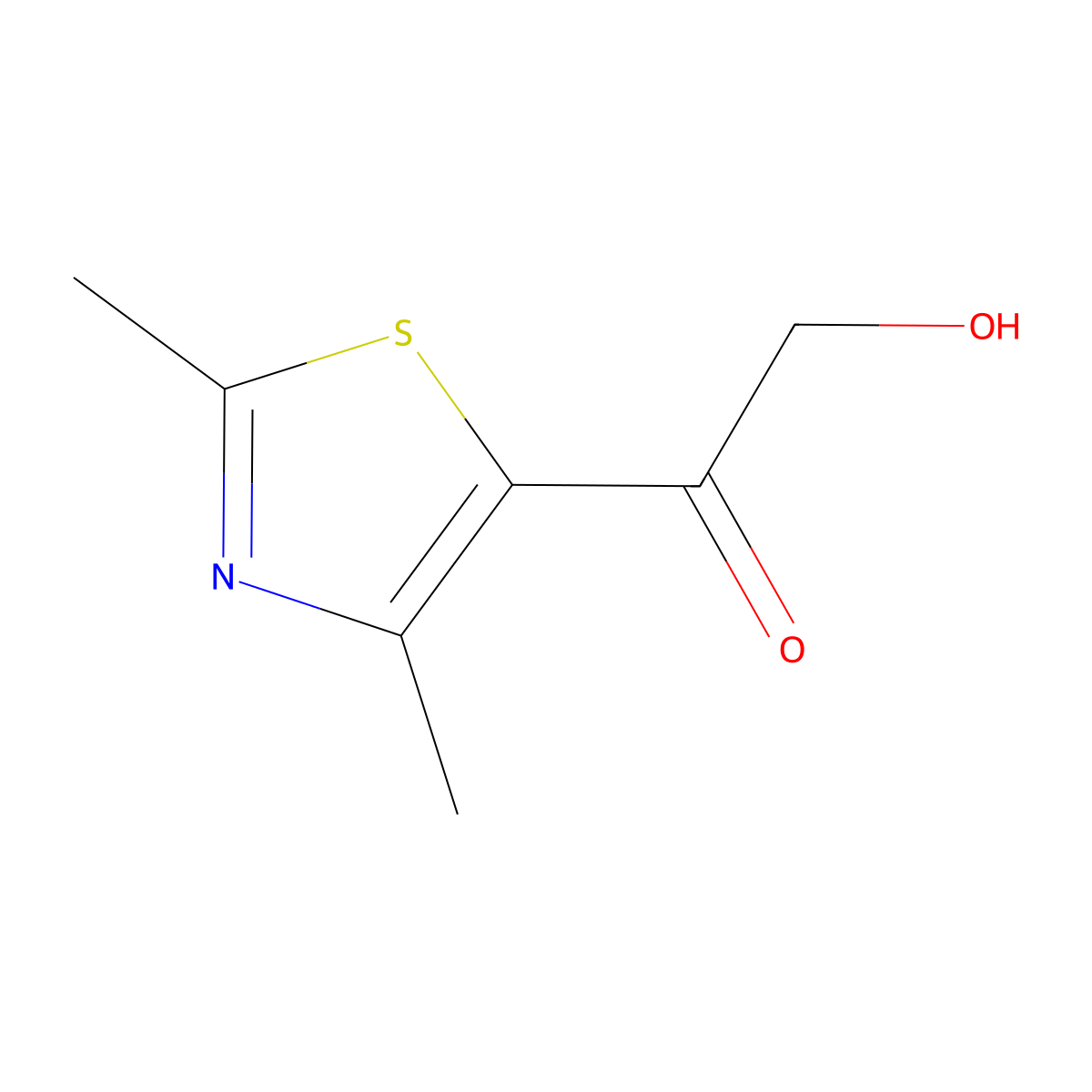 1-(2,4-Dimethyl-5-thiazolyl)-2-hydroxyethanone molecular structure, CAS 122229-24-7