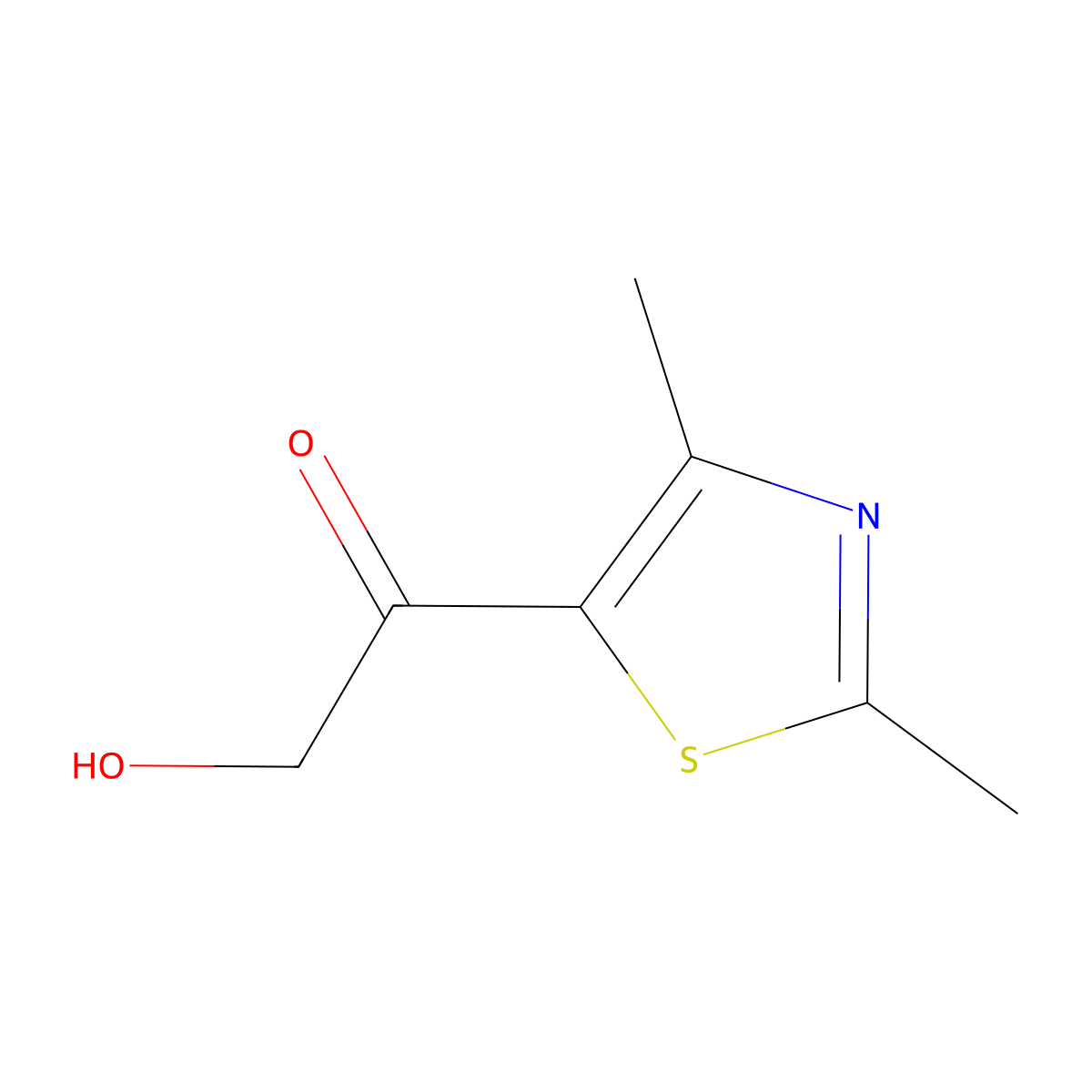 1-(2,4-Dimethyl-5-thiazolyl)-2-hydroxyethanone molecular structure, CAS 122229-24-7