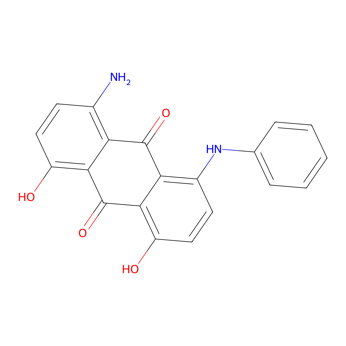 1-Amino-4,5-dihydroxy-8-phenylaminoanthraquinone molecular structure, CAS 12223-10-8