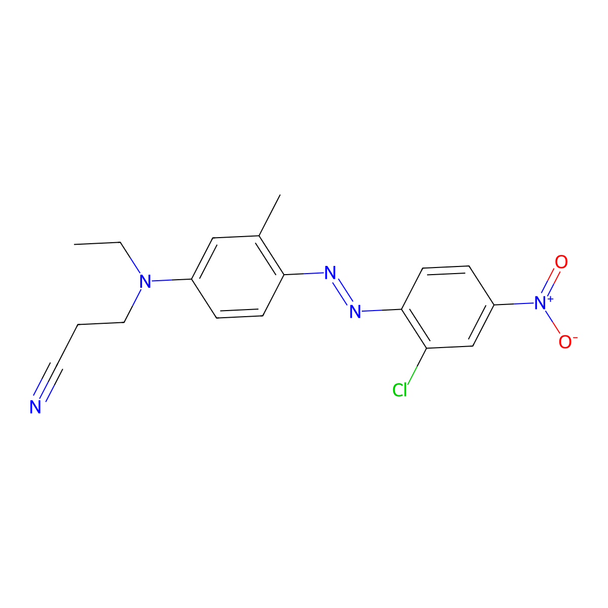 3-((4-((2-Chloro-4-nitrophenyl)azo)-3-methylphenyl)ethylamino)propiononitrile molecular structure, CAS 12223-38-0