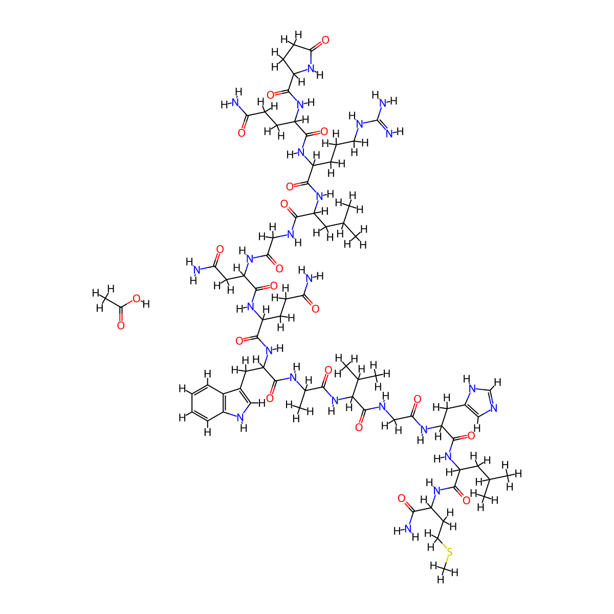 Bombesin acetate molecular structure, CAS 1222319-87-0