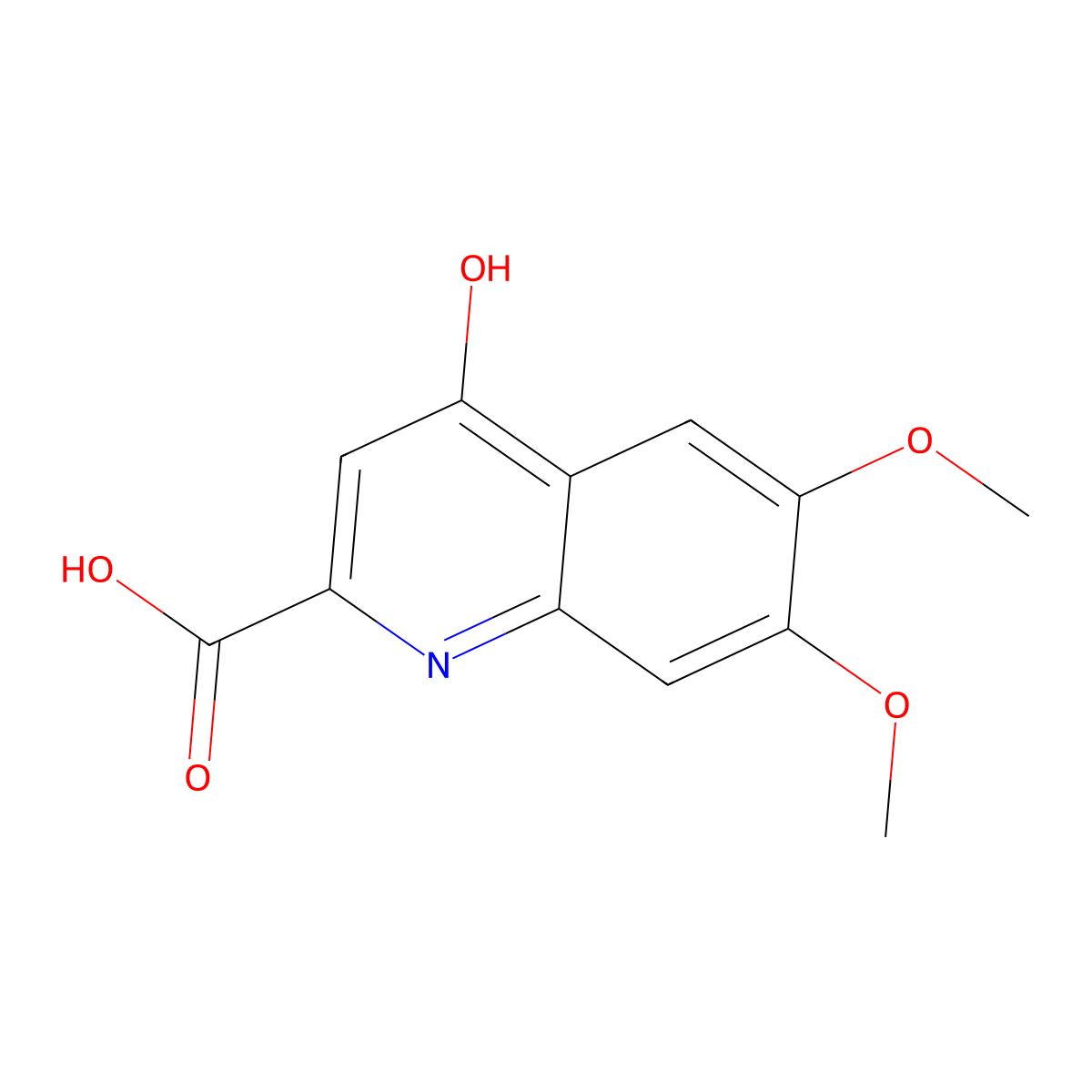 6,7-Dimethoxy-4-oxo-1,4-dihydroquinoline-2-carboxylic acid molecular structure, CAS 122234-41-7