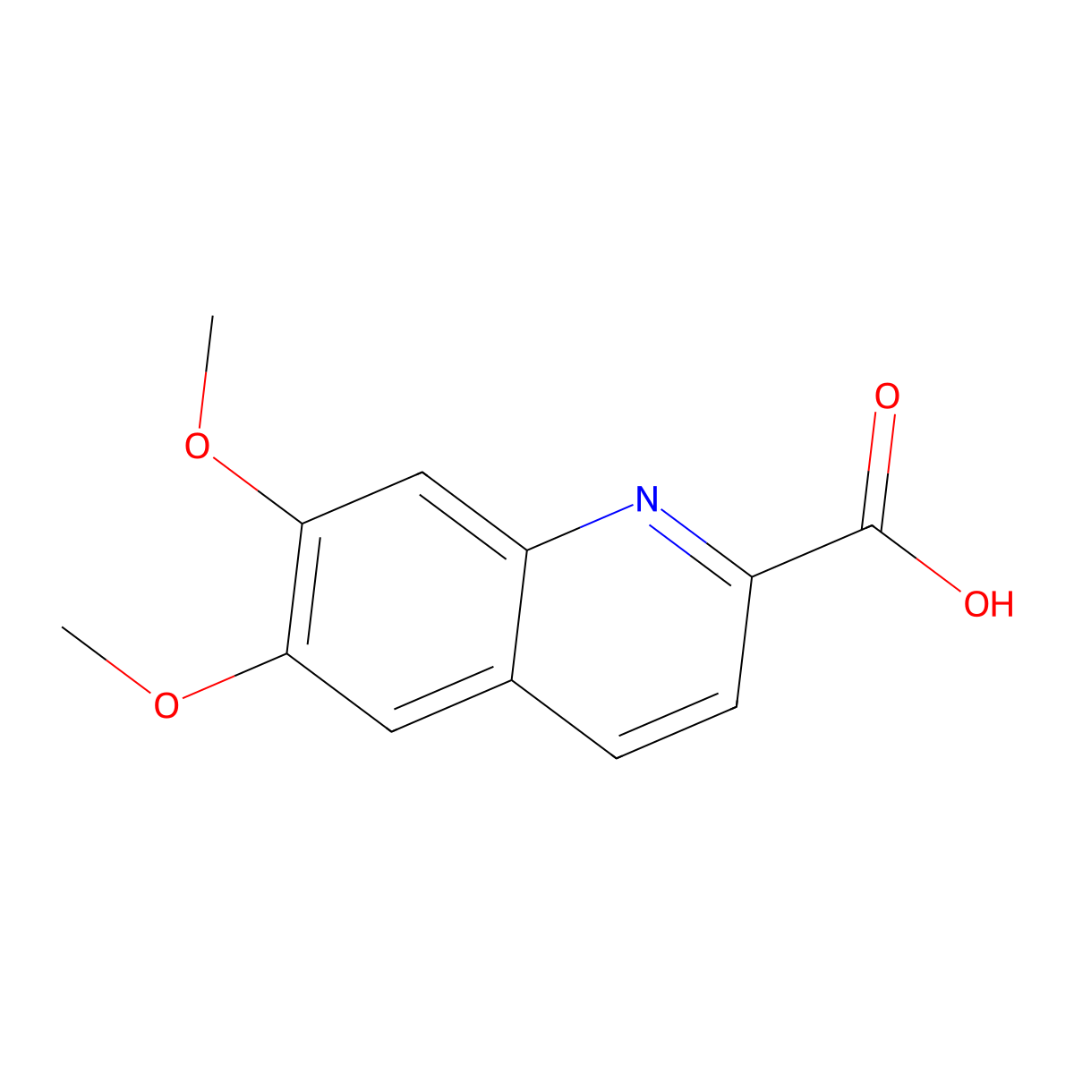 6,7-Dimethoxyquinoline-2-carboxylic acid molecular structure, CAS 122234-49-5