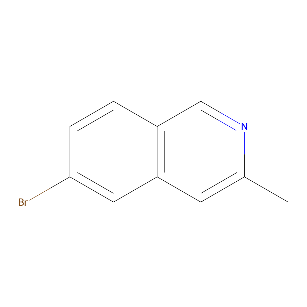 6-Bromo-3-methylisoquinoline molecular structure, CAS 1222368-50-4