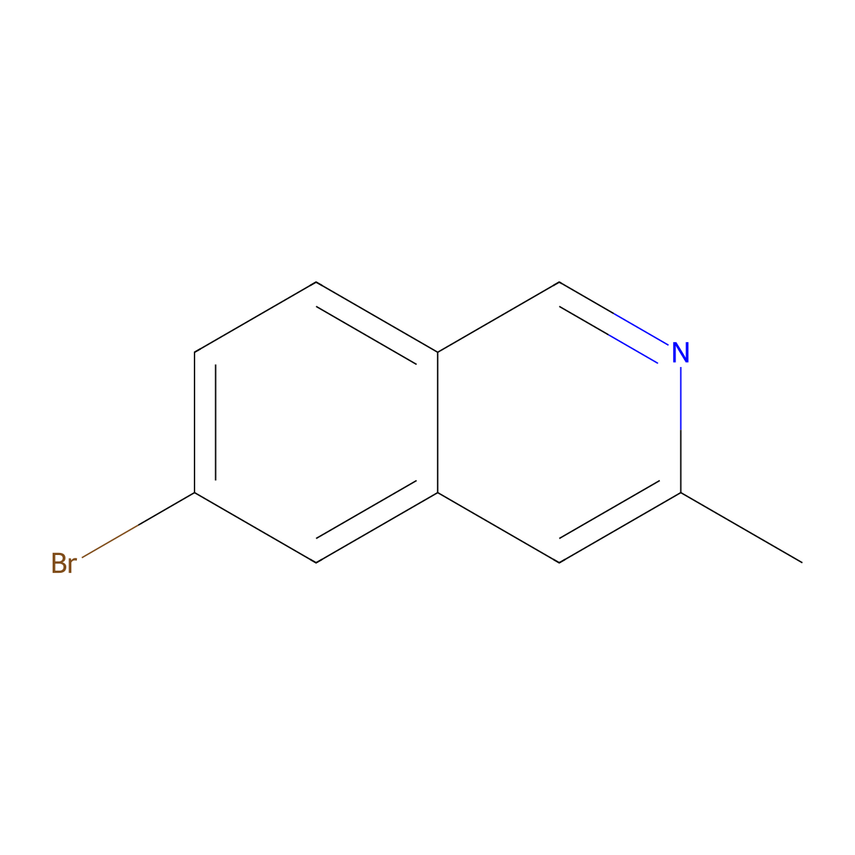 6-Bromo-3-methylisoquinoline molecular structure, CAS 1222368-50-4