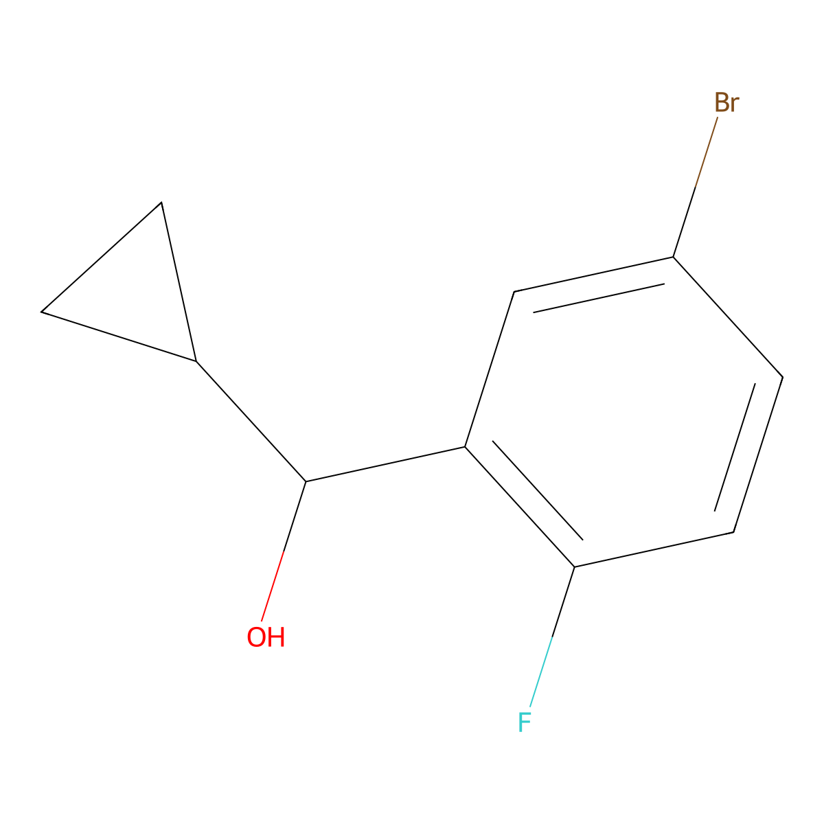 5-Bromo-alpha-cyclopropyl-2-fluorobenZenemethanol molecular structure, CAS 1222368-63-9