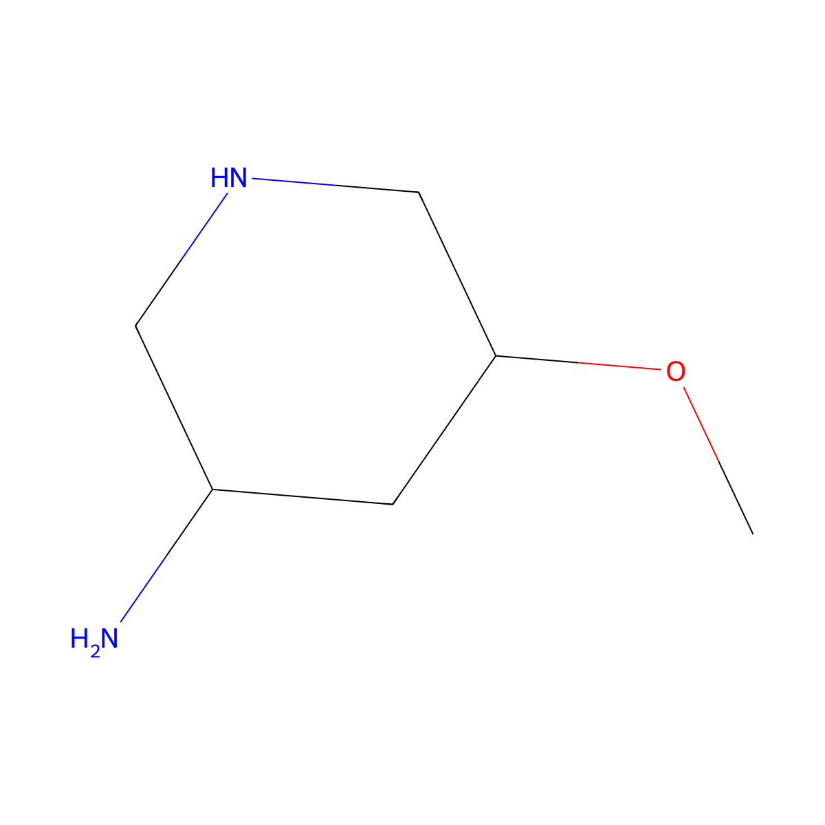 5-Methoxypiperidin-3-amine molecular structure, CAS 1222388-63-7