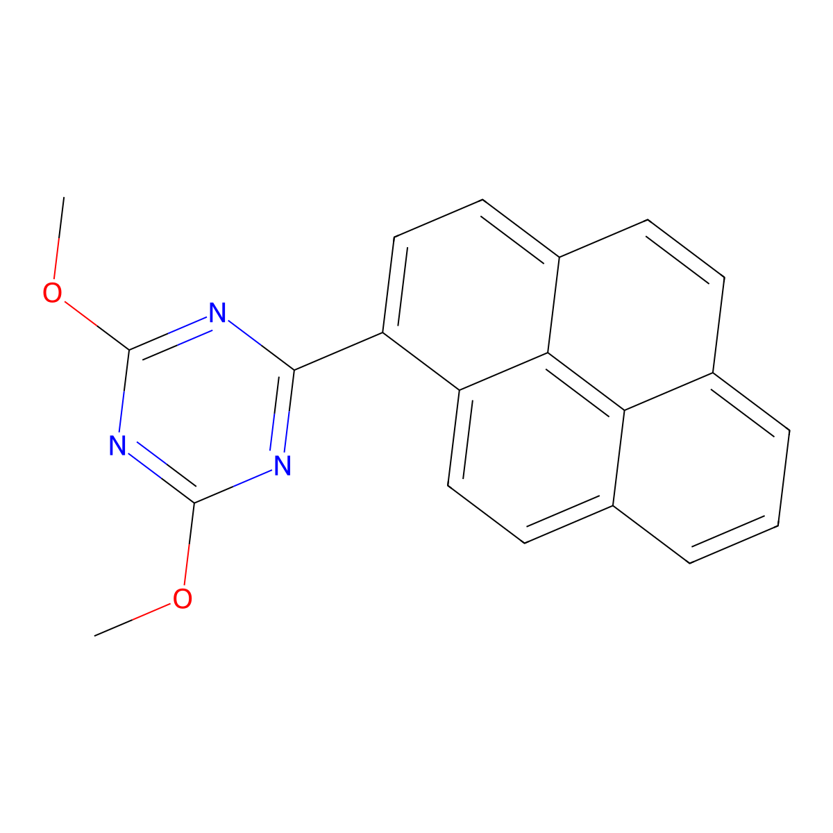 1,3,5-Triazine, 2,4-dimethoxy-6-(1-pyrenyl)- molecular structure, CAS 12224-35-0