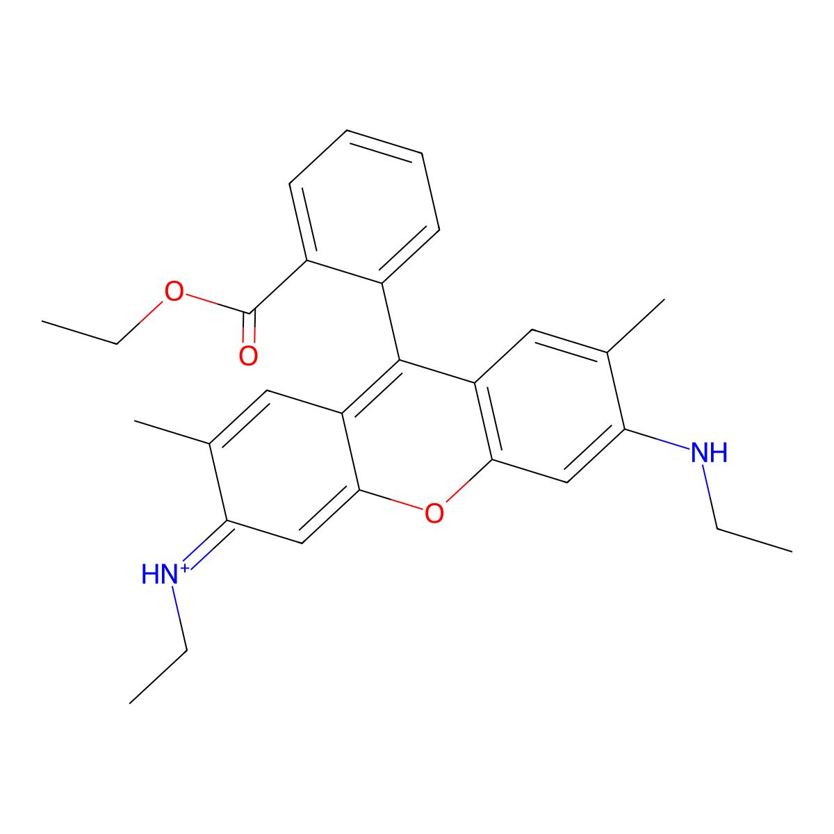 rhodamine 6G cation molecular structure, CAS 12224-98-5