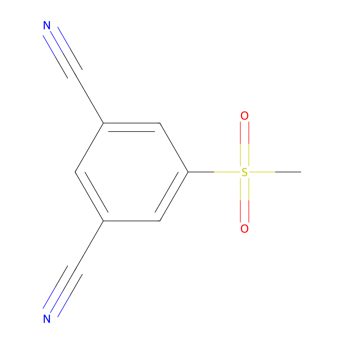 5-(Methylsulfonyl)isophthalonitrile molecular structure, CAS 1222407-25-1