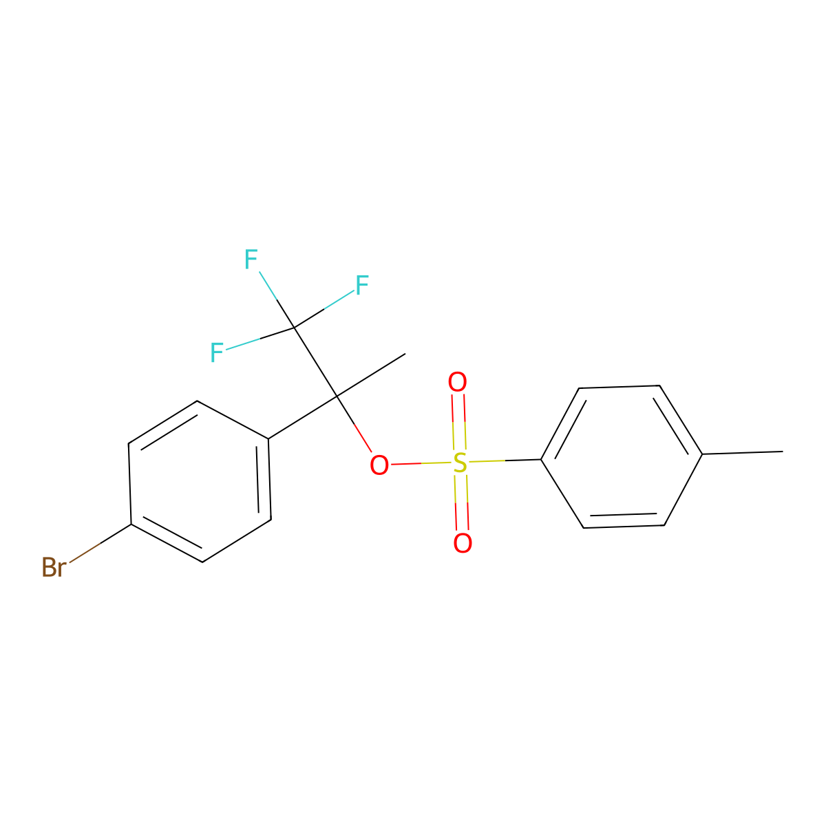 2-(4-Bromophenyl)-1,1,1-trifluoropropan-2-yl 4-methylbenzene-1-sulfonate molecular structure, CAS 122242-95-9