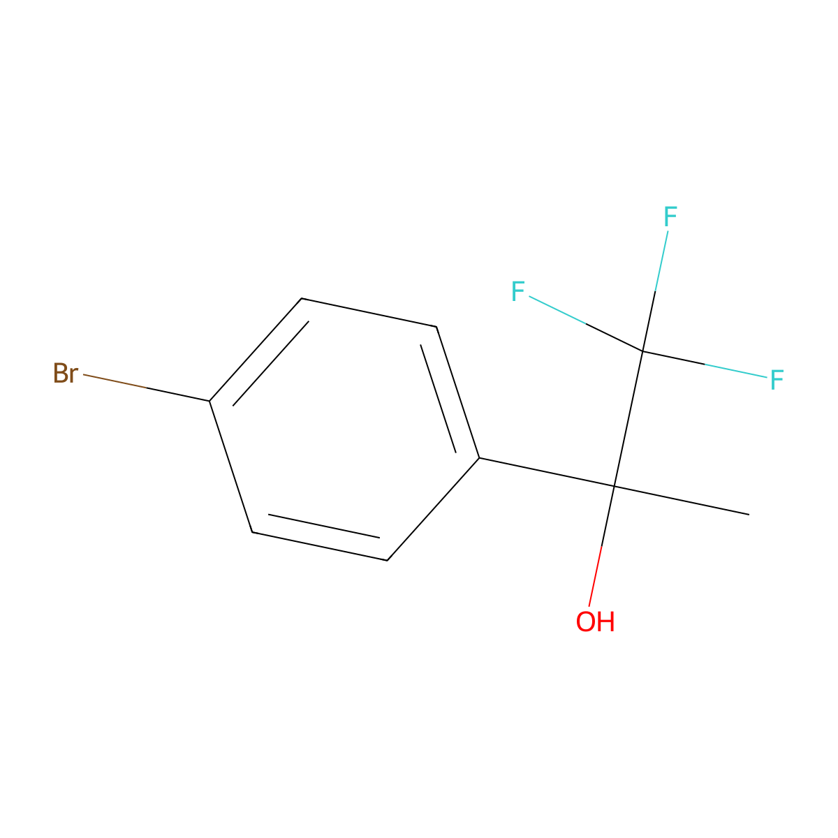 2-(4-Bromophenyl)-1,1,1-trifluoropropan-2-ol molecular structure, CAS 122243-28-1