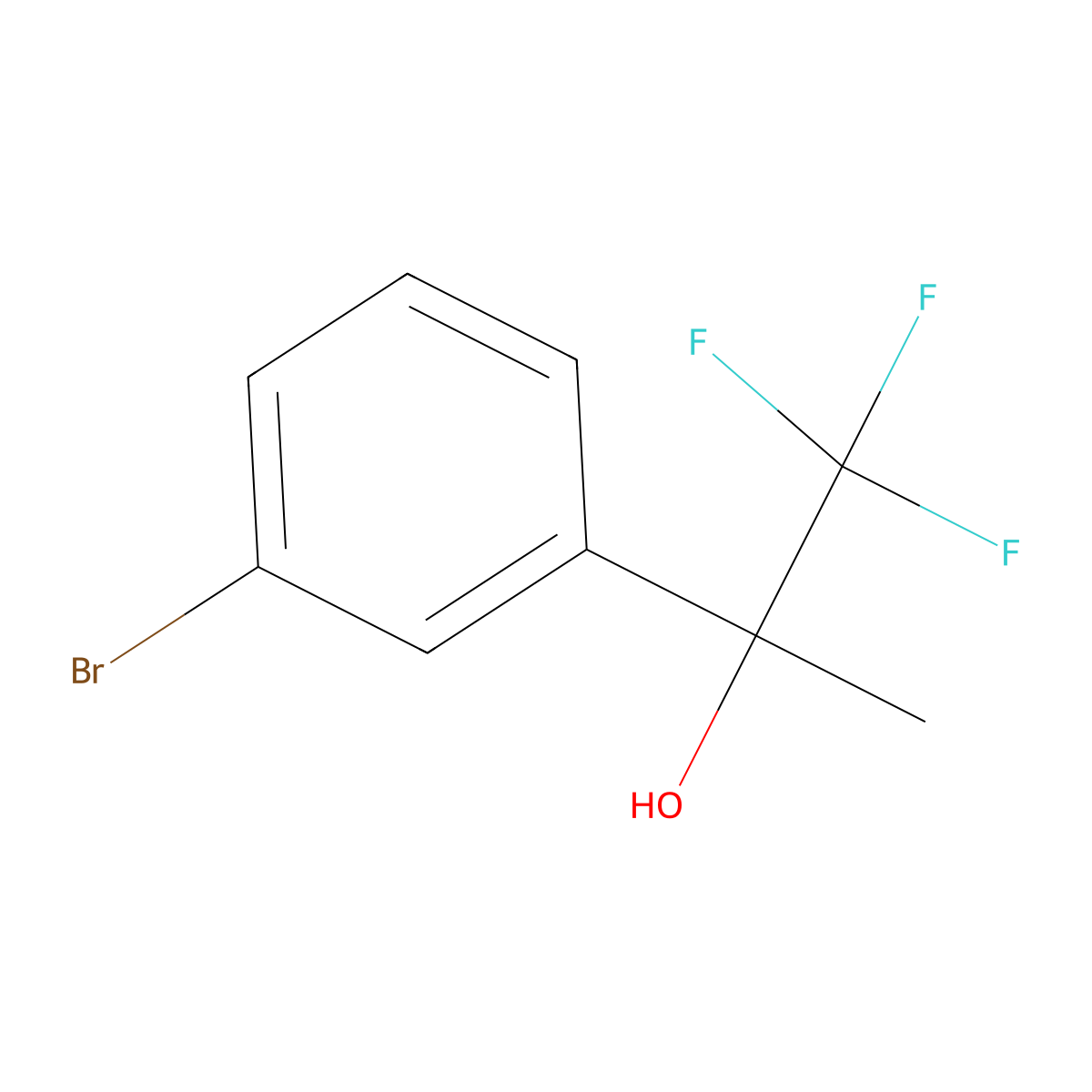 2-(3-Bromophenyl)-1,1,1-trifluoropropan-2-ol molecular structure, CAS 122243-30-5