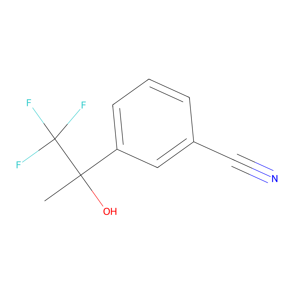 3-(2,2,2-Trifluoro-1-hydroxy-1-methylethyl)benZonitrile molecular structure, CAS 122243-31-6