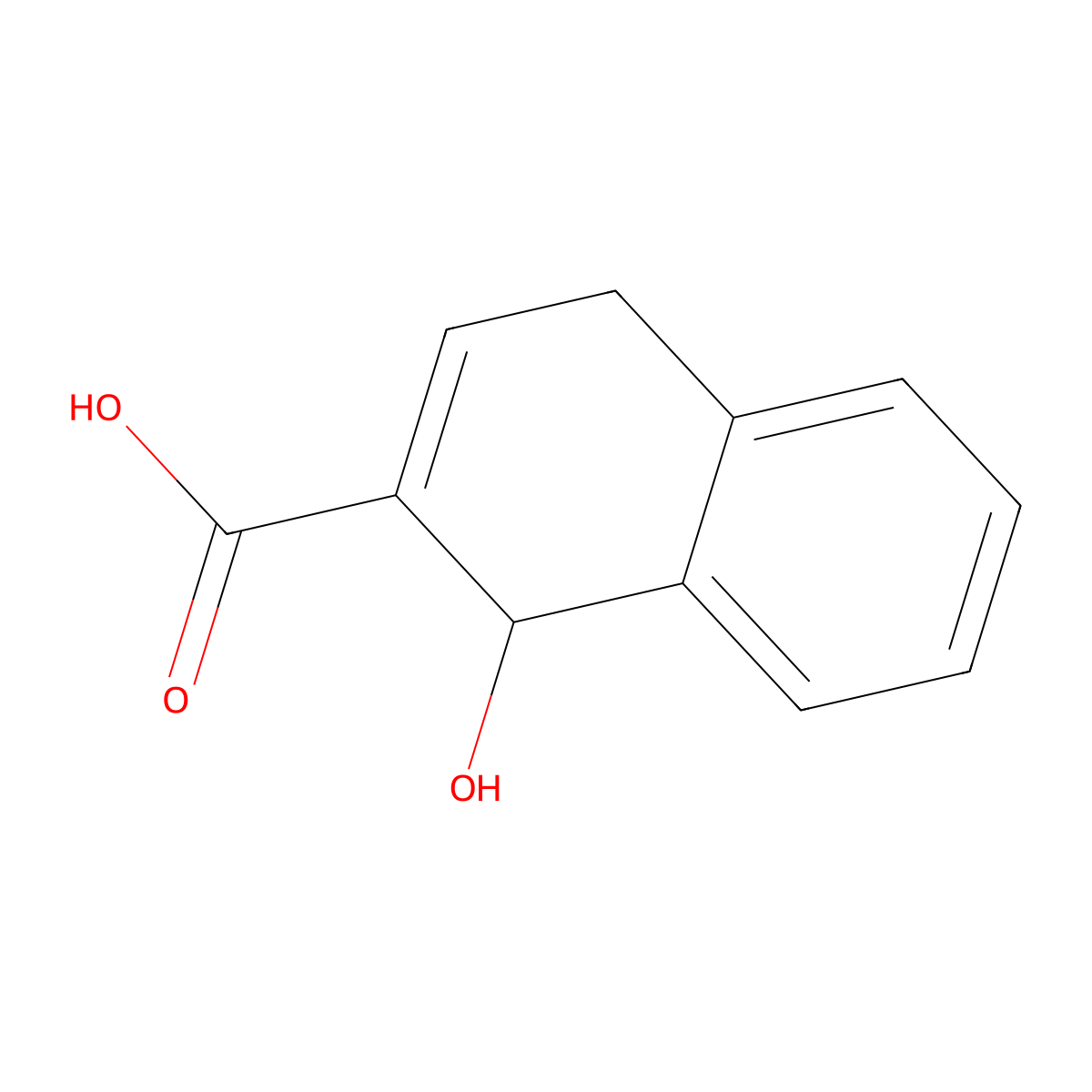 1-Hydroxy-1,4-dihydronaphthalene-2-carboxylic acid molecular structure, CAS 1222438-20-1
