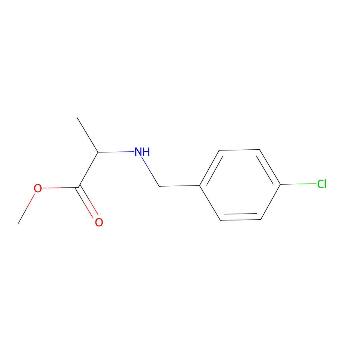 Methyl (4-chlorobenzyl)-l-alaninate molecular structure, CAS 1222449-01-5