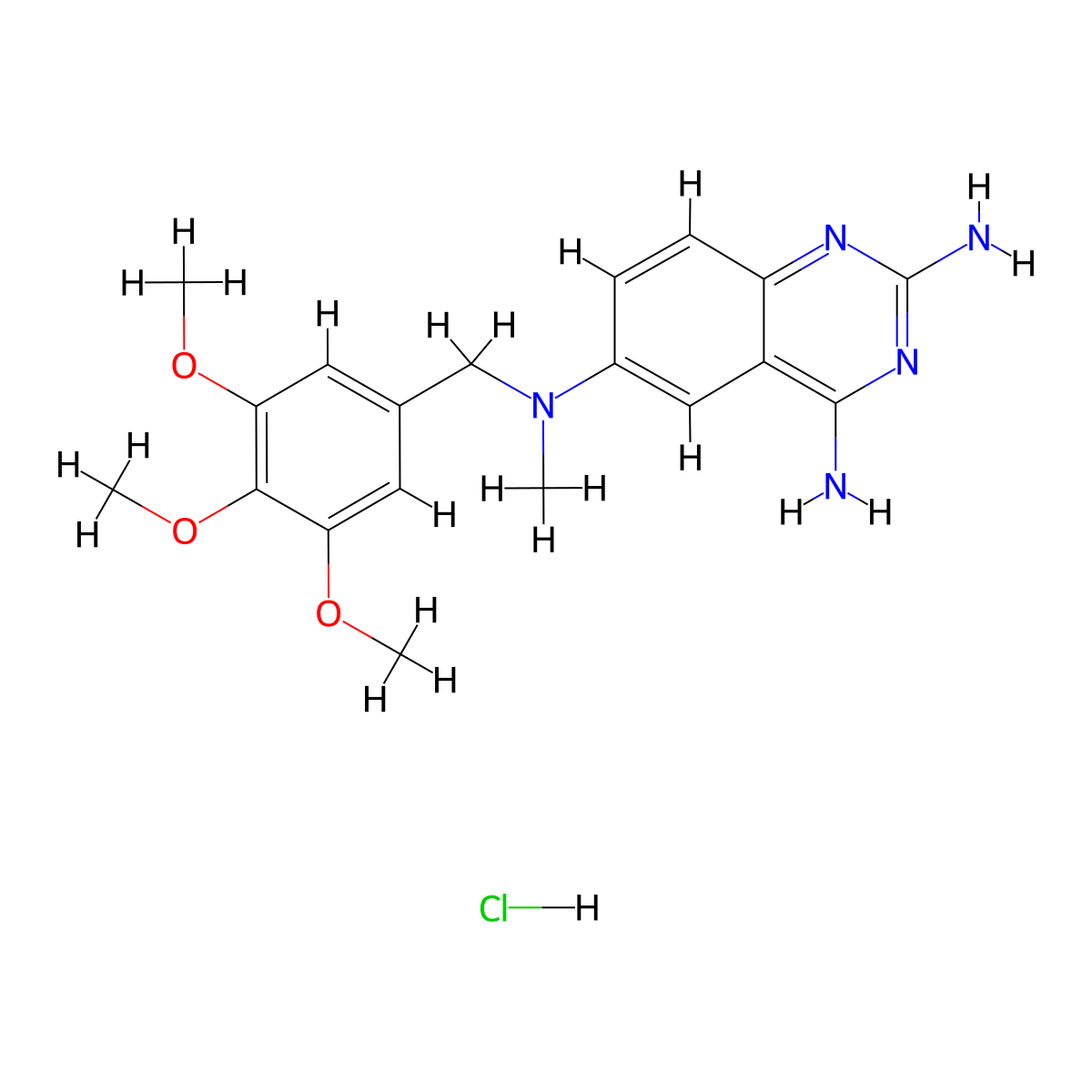 N6-Methyl-N6-(3,4,5-trimethoxybenzyl)quinazoline-2,4,6-triamine hydrochloride molecular structure, CAS 122246-50-8