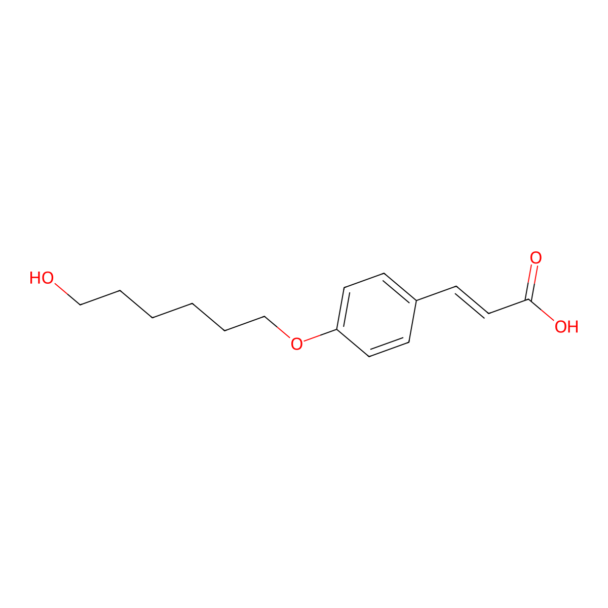 4-(6-Hydroxyhexyloxy)cinnamic acid molecular structure, CAS 122246-54-2