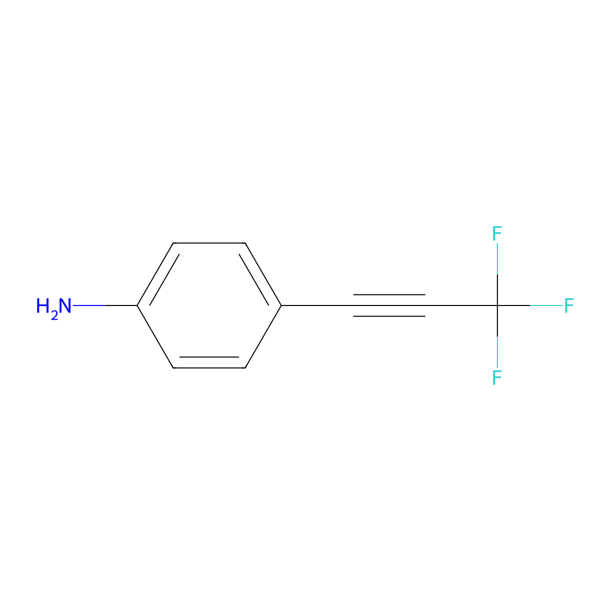 4-(Trifluoroprop-1-YN-1-YL)aniline molecular structure, CAS 122247-03-4