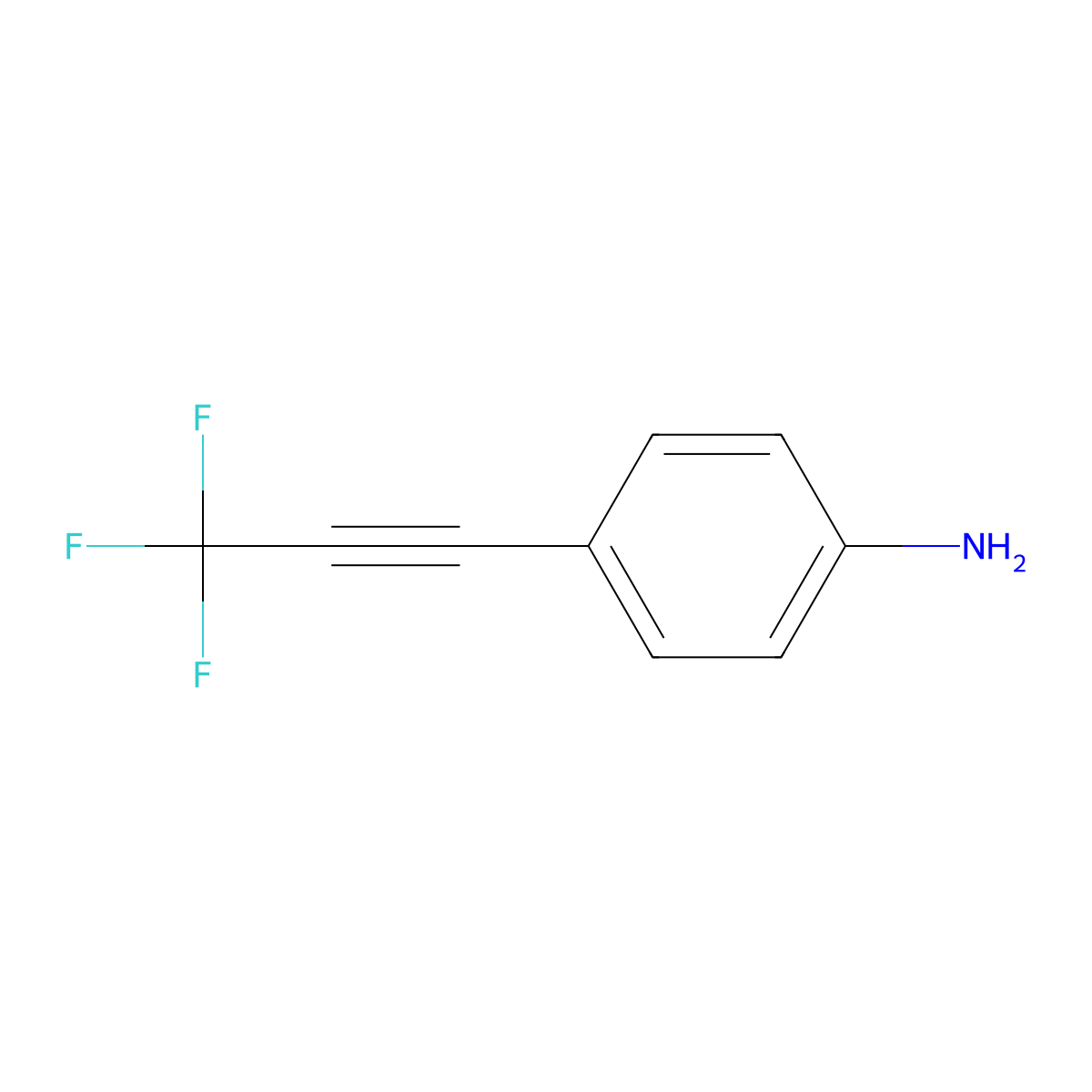 4-(Trifluoroprop-1-YN-1-YL)aniline molecular structure, CAS 122247-03-4