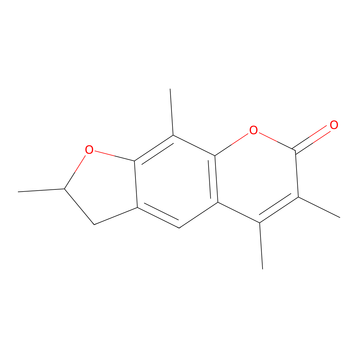 2,5,6,9-tetramethyl-2,3-dihydro-7H-furo[3,2-g]chromen-7-one molecular structure, CAS 122249-13-2