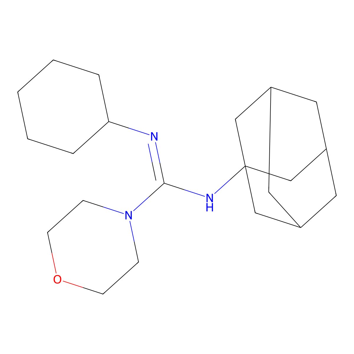 N-(1-adamantyl)-N'-cyclohexylmorpholine-4-carboximidamide molecular structure, CAS 122252-09-9