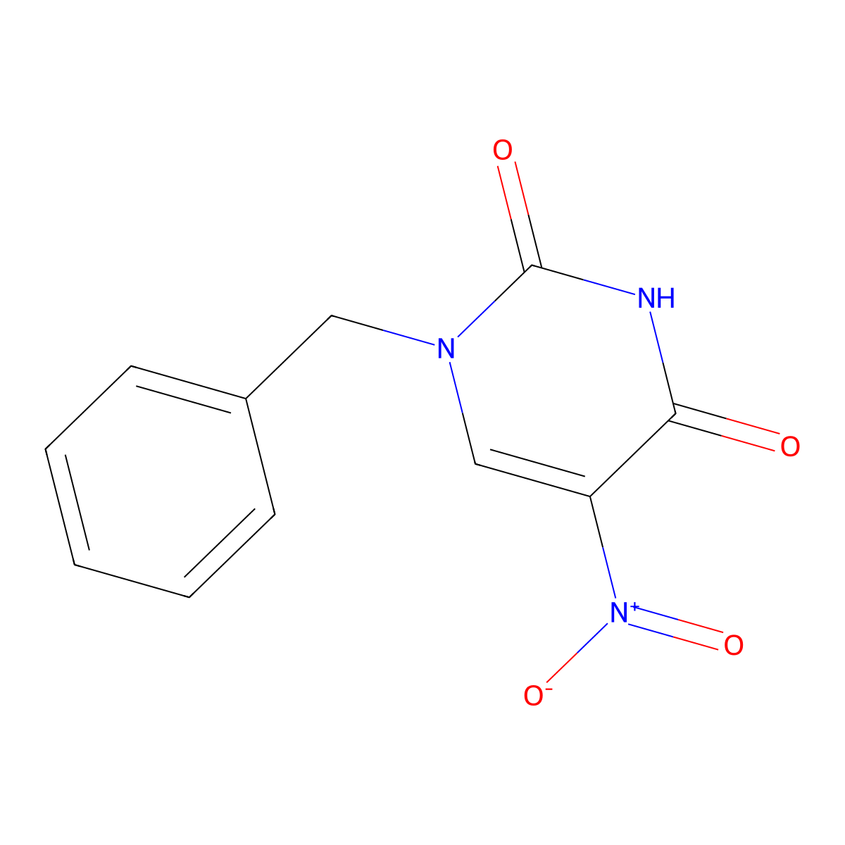 1-Benzyl-5-nitropyrimidine-2,4(1H,3H)-dione molecular structure, CAS 122252-45-3