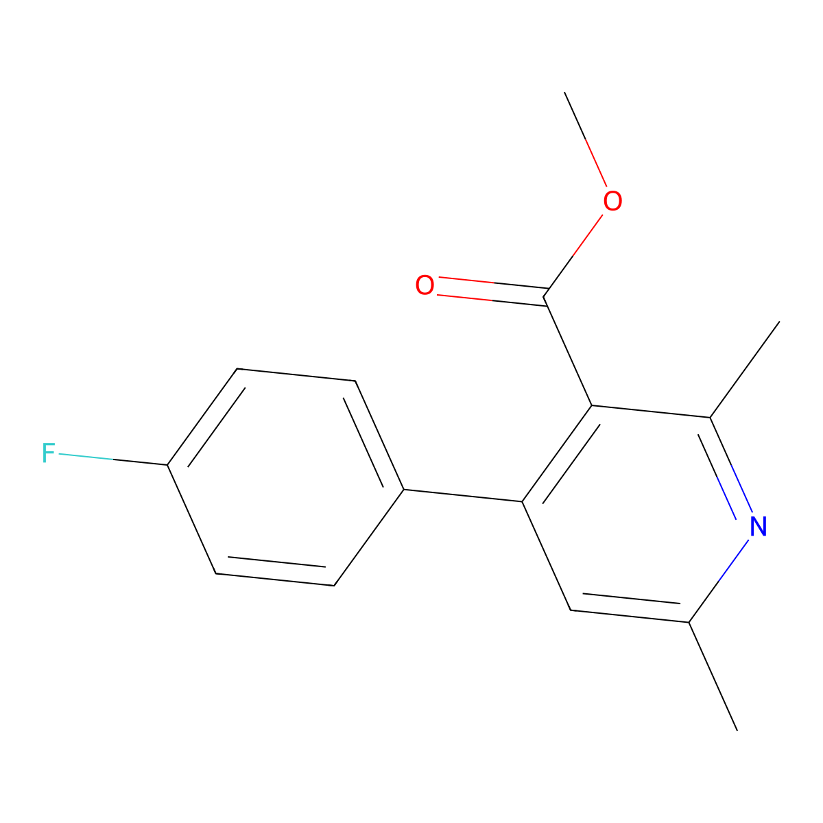 Methyl 4-(4-fluorophenyl)-2,6-dimethylnicotinate molecular structure, CAS 122252-67-9