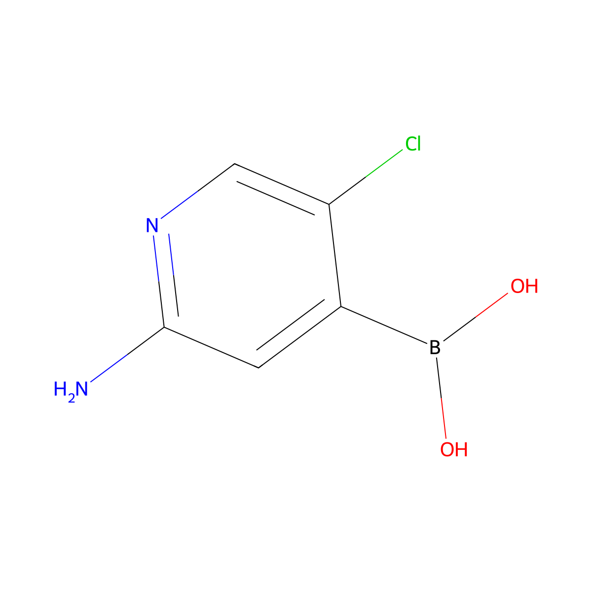 2-Amino-5-chloropyridin-4-ylboronic acid molecular structure, CAS 1222522-34-0