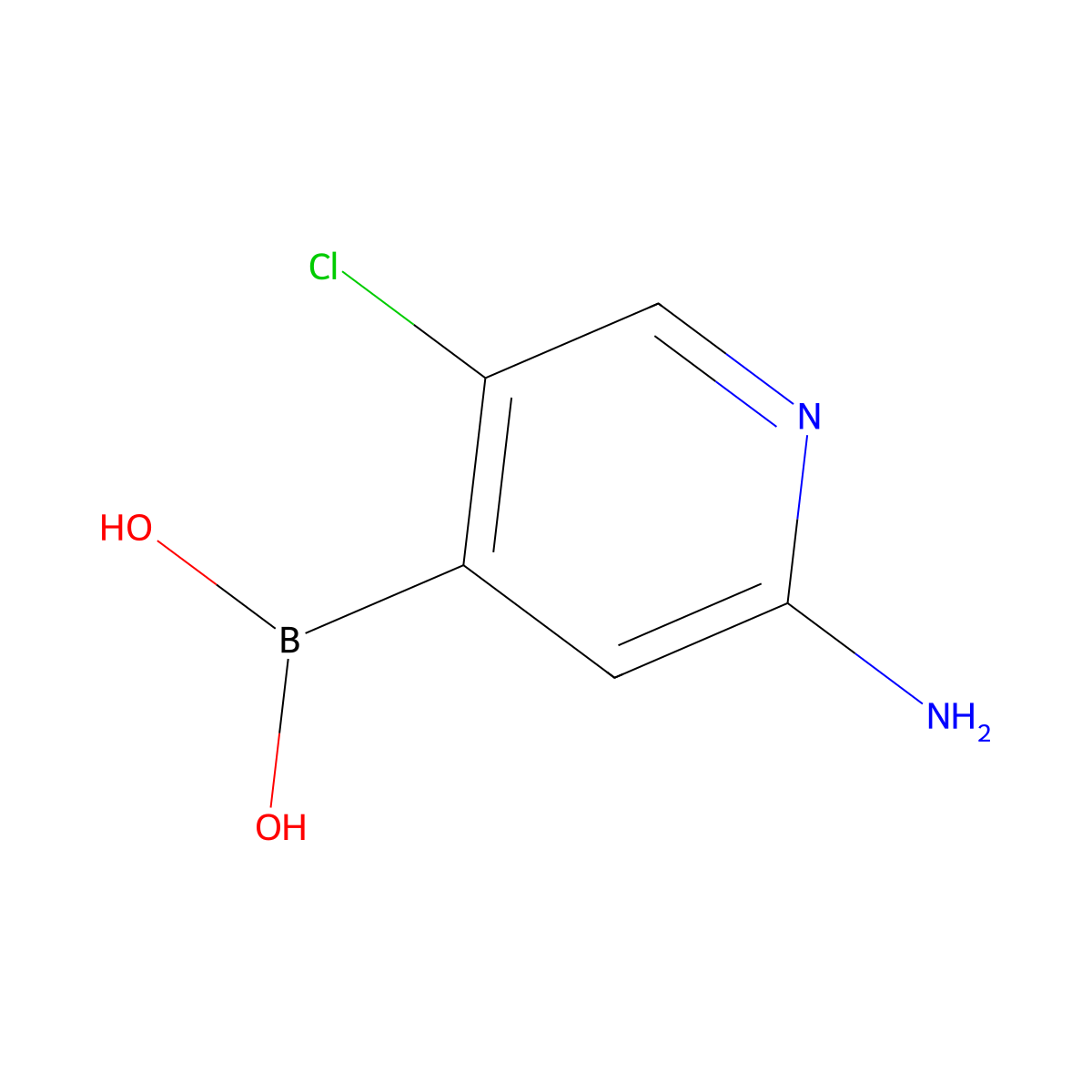 2-Amino-5-chloropyridin-4-ylboronic acid molecular structure, CAS 1222522-34-0
