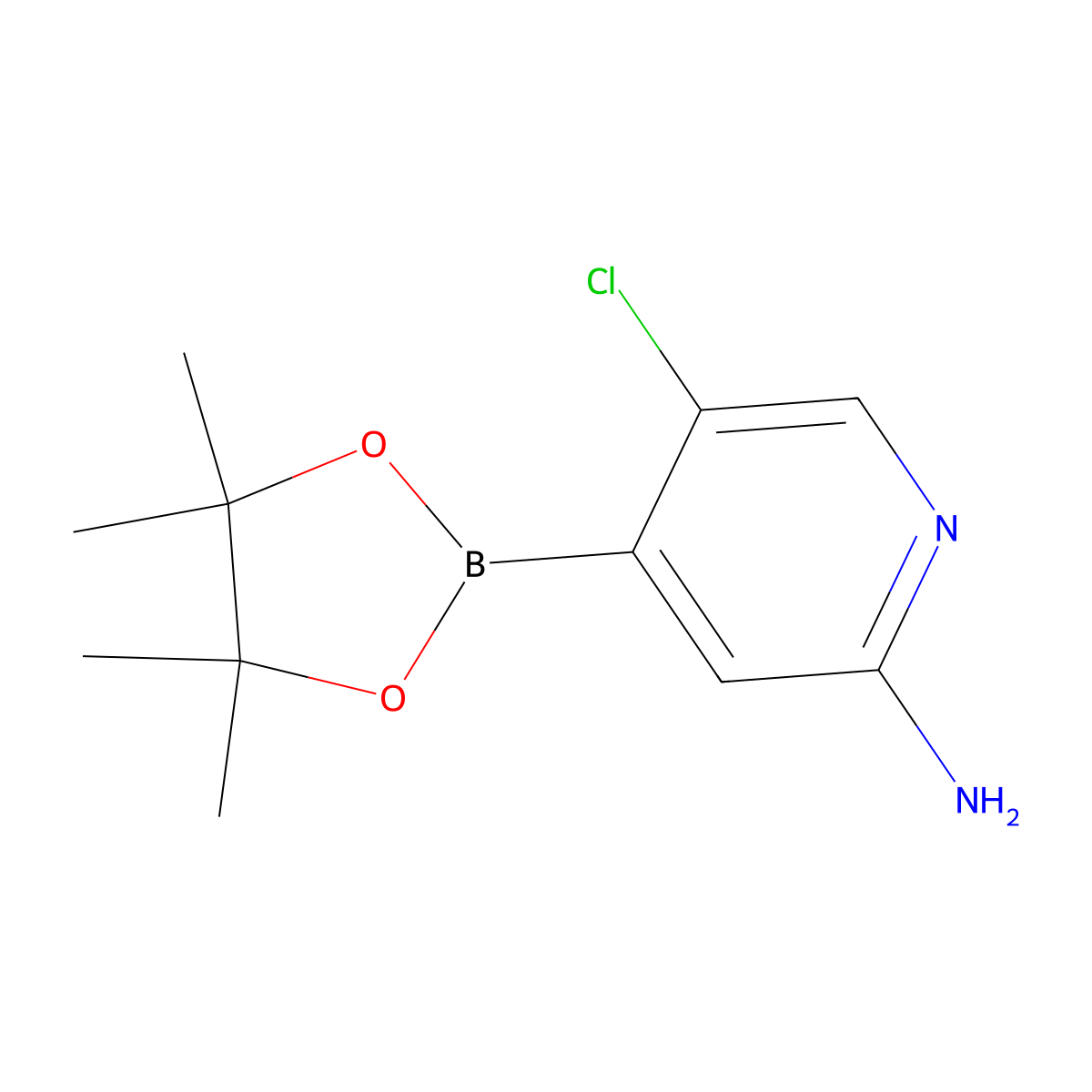 5-Chloro-4-(4,4,5,5-tetramethyl-1,3,2-dioxaborolan-2-YL)pyridin-2-amine molecular structure, CAS 1222522-38-4