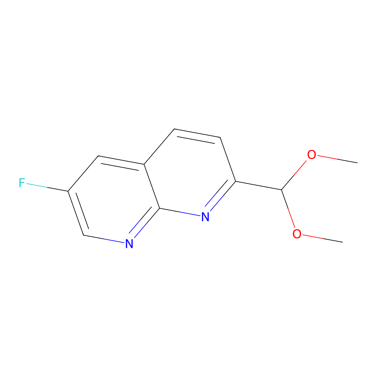 2-(Dimethoxymethyl)-6-fluoro-1,8-naphthyridine molecular structure, CAS 1222533-72-3