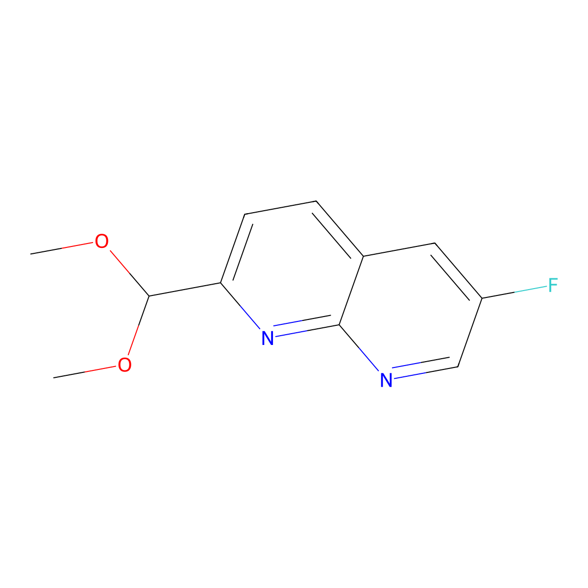 2-(Dimethoxymethyl)-6-fluoro-1,8-naphthyridine molecular structure, CAS 1222533-72-3