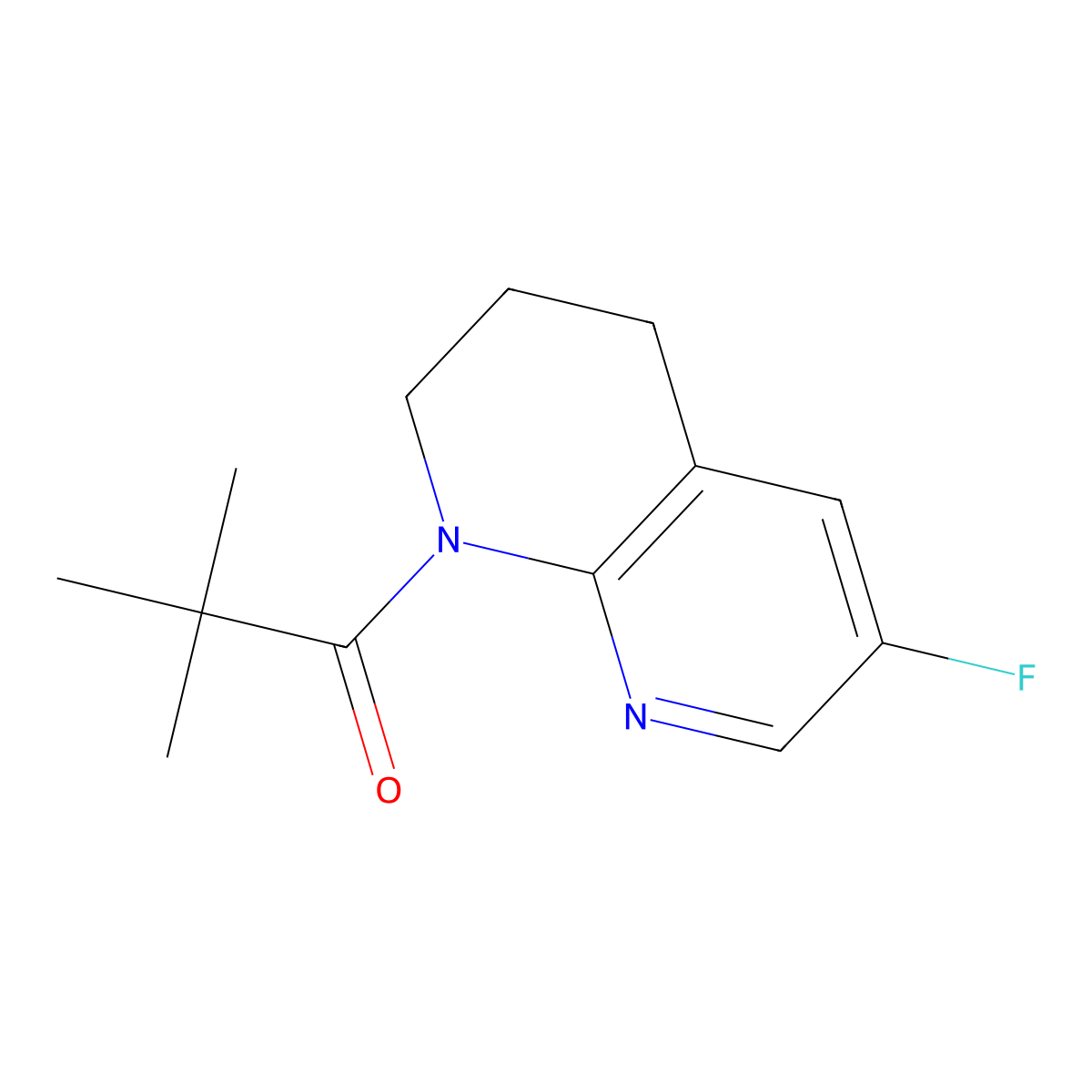 1-(6-Fluoro-3,4-dihydro-1,8-naphthyridin-1(2H)-yl)-2,2-dimethylpropan-1-one molecular structure, CAS 1222533-74-5