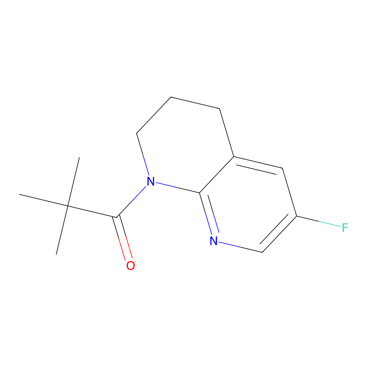 1-(6-Fluoro-3,4-dihydro-1,8-naphthyridin-1(2H)-yl)-2,2-dimethylpropan-1-one molecular structure, CAS 1222533-74-5