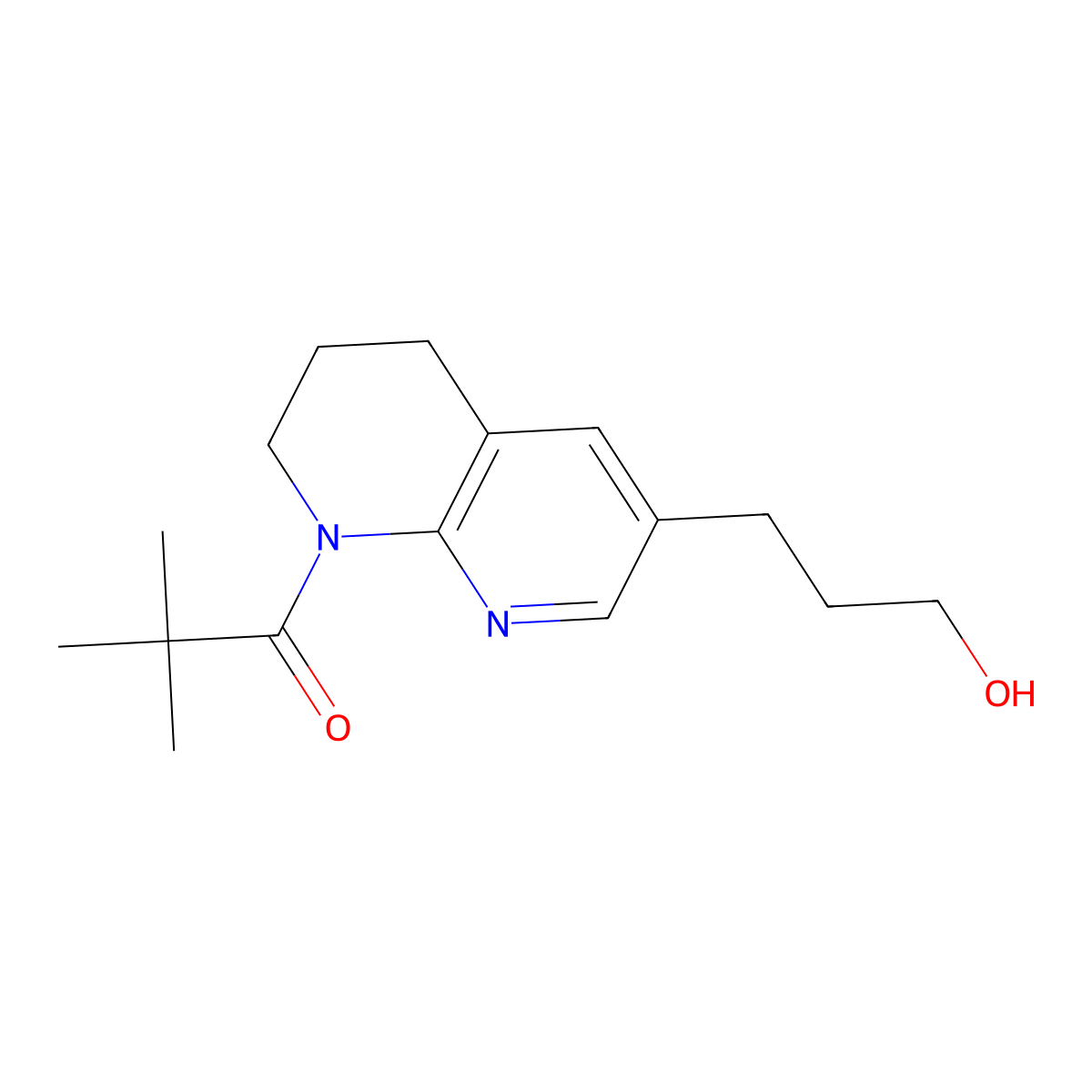 1-(6-(3-Hydroxypropyl)-3,4-dihydro-1,8-naphthyridin-1(2H)-yl)-2,2-dimethylpropan-1-one molecular structure, CAS 1222533-80-3