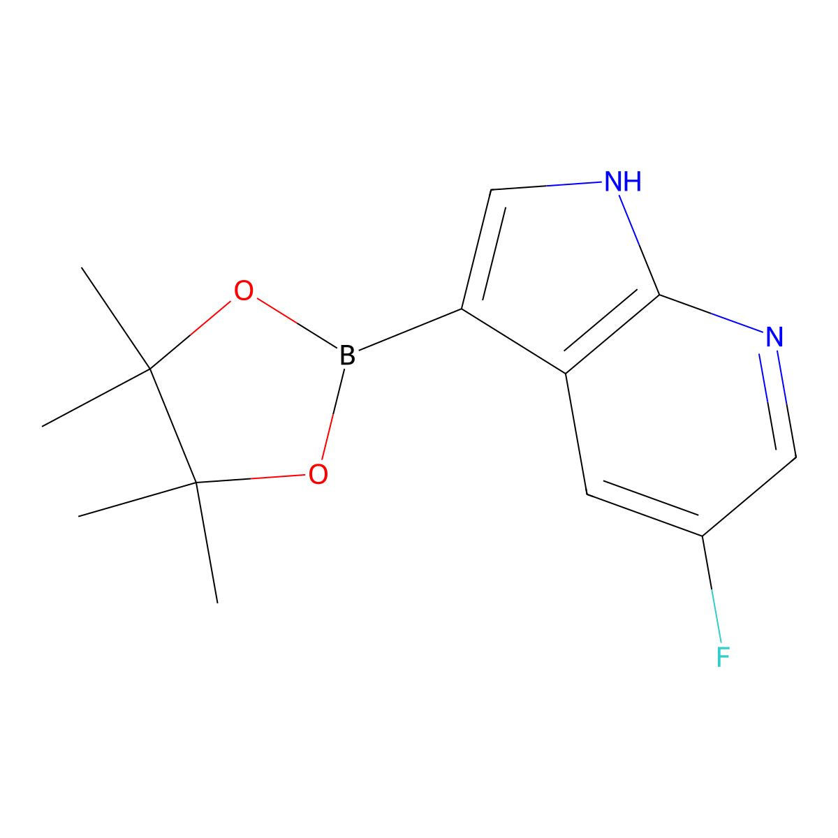 5-Fluoro-3-(4,4,5,5-tetramethyl-1,3,2-dioxaborolan-2-yl)-1H-pyrrolo(2,3-b)pyridine molecular structure, CAS 1222533-84-7